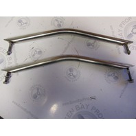 Boat Stainless Steel Curved Grab Handle Rail 17 1/2 inch with Studs Set of 2