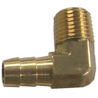 Marine Universal Fuel 90-Degree Elbow Tank Fitting 3/8" barb, 1/4" NPT 18-8067