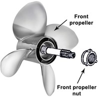 Mercruiser BRAVO III DUAL PROP (F)-15-3/4 X 22 Pitch 4 Blade SST Front Propeller