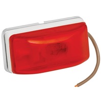 WATERPROOF COMBINATION CLEARANCE/MARKER LIGHT-Red, Stud Mount, White Base