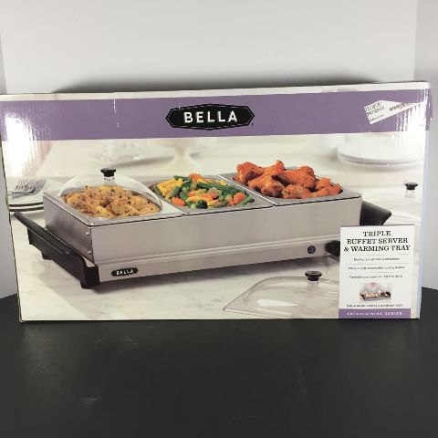 Bella Triple Buffet Server & Warming Tray NIB