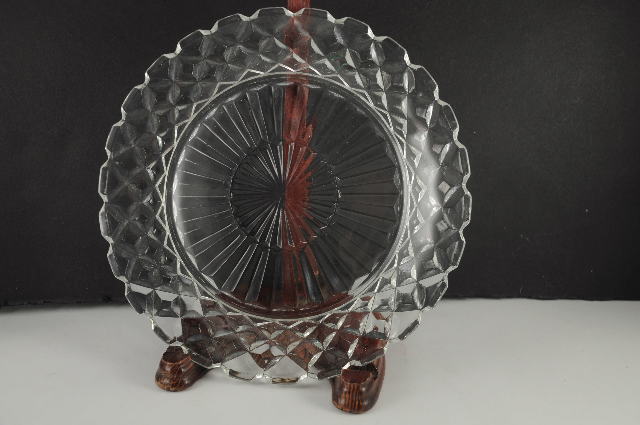 Anchor Hocking USA Waterford Clear AKA Waffle Crystal Salad Plate