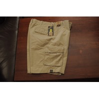Roundtree & Yorke Mens Cotton Cargo Shorts 11" Inseam 44 Taupe