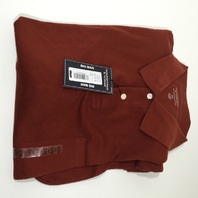 Roundtree & Yorke Silky Finish Polo Shirt 2X Rust Solid Long-sleeve Cotton