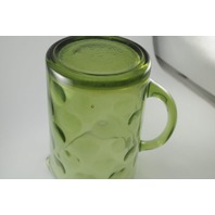 Vintage Hazel Atlas Green Glass Serving Pitcher Eldorado Circles Thumbprint