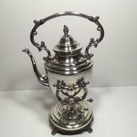Wm Rogers Silver plate Tilting Tea Pot With Stand & Burner