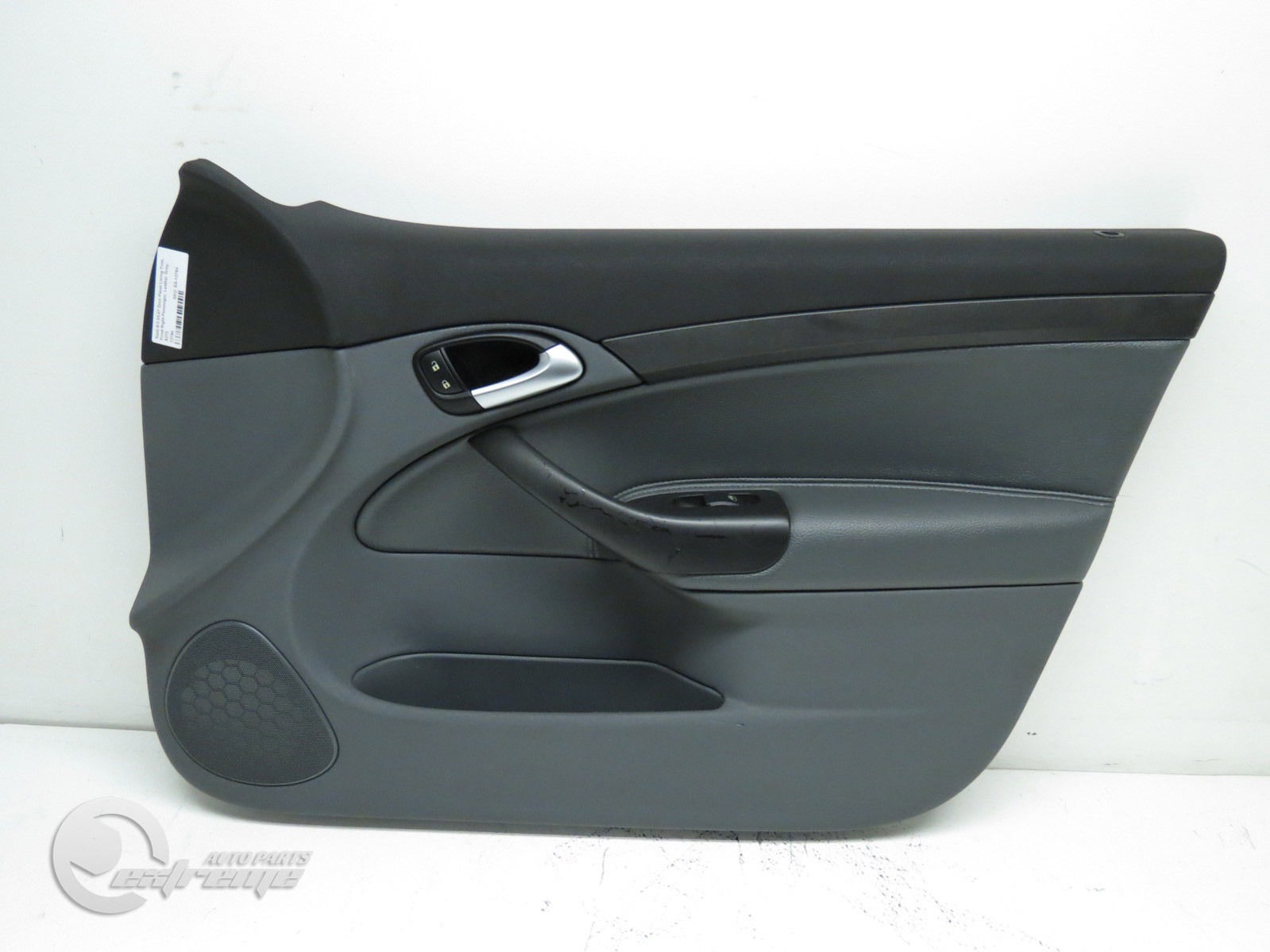 Saab 9-3 03-07 Door Panel Lining Trim, Front Right Passenger, Leather Gray, OEM, 2003, 2004, 2005, 2006, 2007