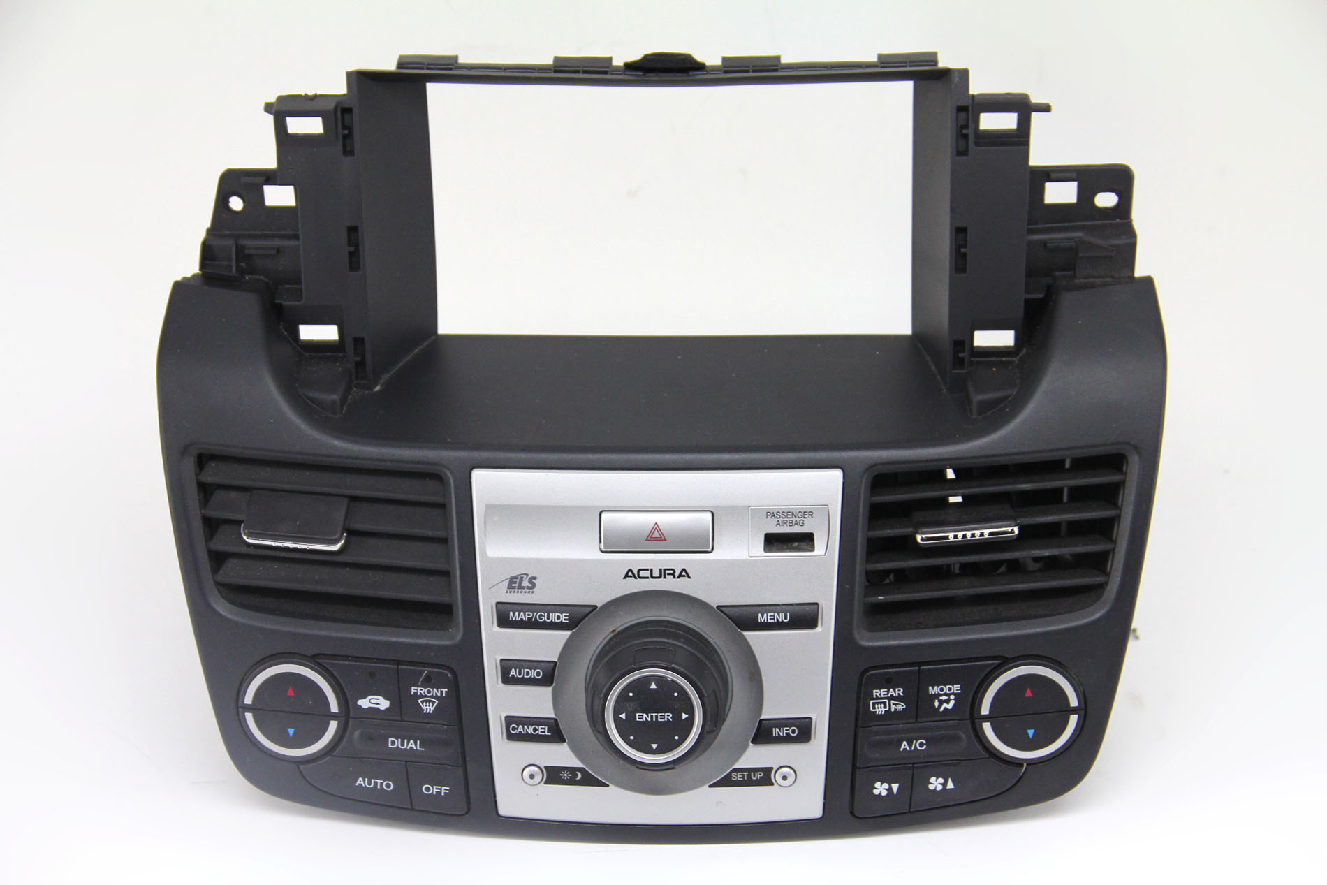 Acura RDX 07-12 Climate Control Radio Bezel Trim Black 77253-STK-A01ZA, A766, OEM, 2007, 2008, 2009, 2010, 2011, 2012