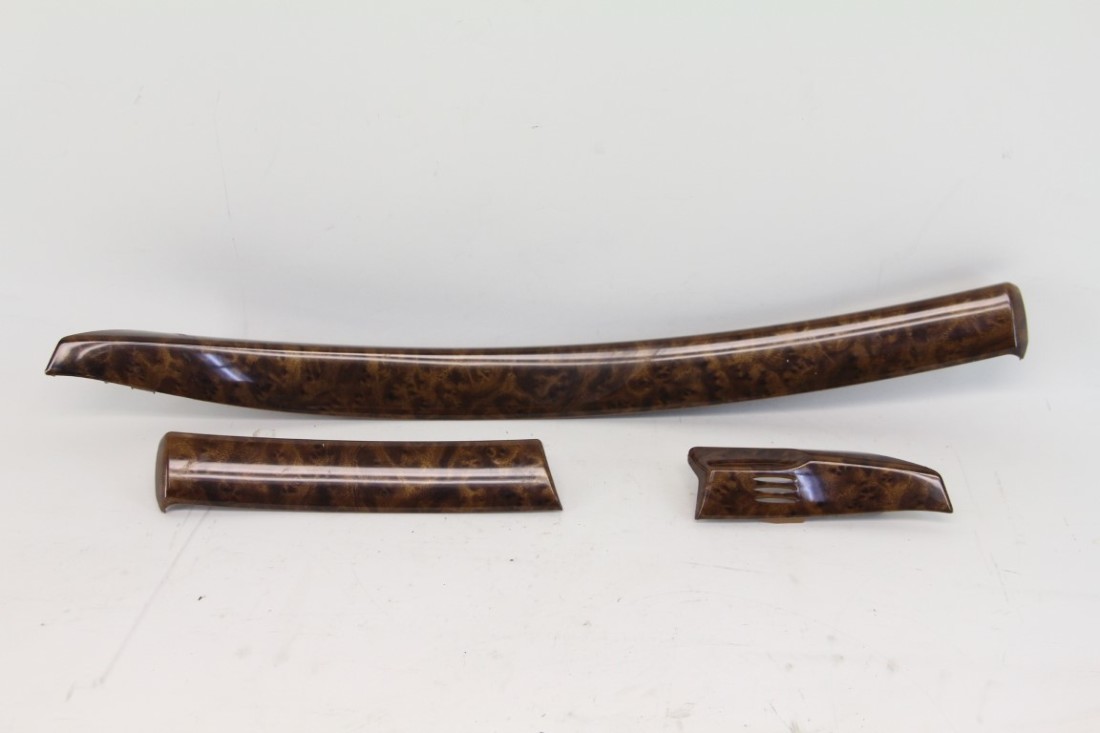 Honda Accord 08-12 Instrument Dash Trim Panel Bezel Garnish Wood Grain 3 Piece Set, A583, OEM, 2008, 2009, 2010, 2011, 2012