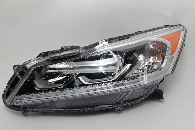 Honda Accord 16-17 Front Left/Driver Headlight Head Lamp Light 33150-T2A-A81, A615, OEM, 2016, 2017