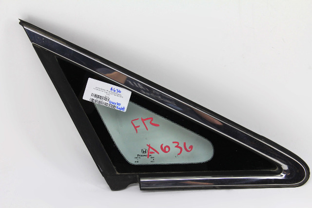 Honda Odyssey 11-16 Front Right/Passenger Windshield Vent Glass 73330-TK8-A01, A636, OEM, 2011, 2012, 2013, 2014, 2015, 2016