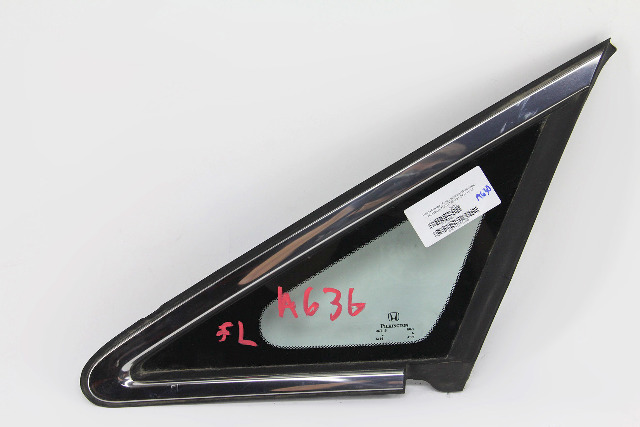 Honda Odyssey 11-16 Front Left/Driver Windshield Vent Glass 73370-TK8-A01, A636, OEM, 2011, 2012, 2013, 2014, 2015, 2016