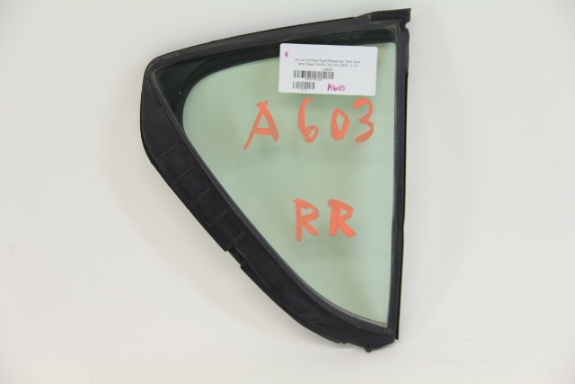 Acura ILX 13-16 Rear Right/Passenger Side Door Vent Glass 73405-TX6-305, A603, OEM, 2013, 2014, 2015, 2016