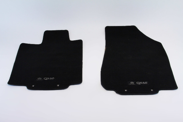 Infiniti QX60 14-15 Interior Floor Mat Mats Carpet Black Set Front, A630, OEM, 2014, 2015