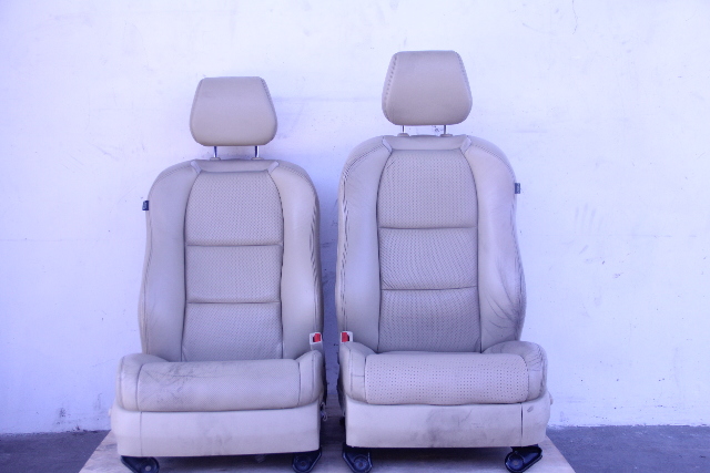 Acura TL 04-08 Front Left & Right Seat Assembly Set, Tan Leather, A626, OEM, 2004, 2005, 2006, 2007, 2008