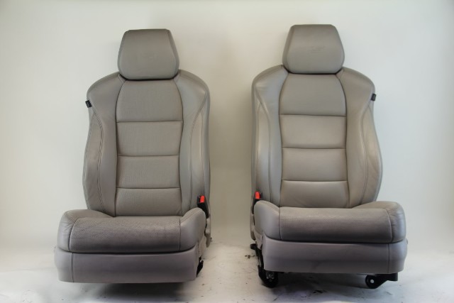 Acura TL 07-08 Type-S Front Left & Right Seat Assembly Set, Gray/Grey Leather, A610, OEM, 2007, 2008