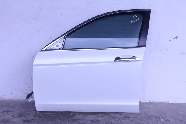Honda Accord 08-12 EX Sedan Front Door Assy Left Side White 67050-TA0-A90ZZ, A577, OEM, 2008, 2009, 2010, 2011, 2012