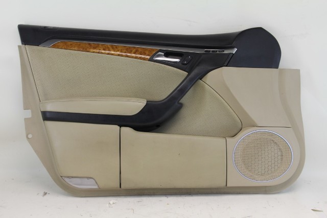 Acura TL 04-06 Front Left Door Panel Lining Trim 83586-SEP-A01 Tan/Wood, OEM, 2004, 2005, 2006