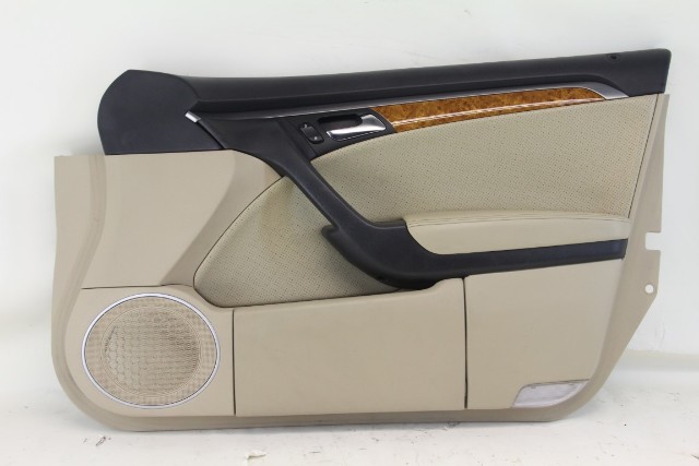 Acura TL 04-06 Front Right Door Panel Tan/Wood Trim 83536-SEP-A01, OEM, 2004, 2005, 2006
