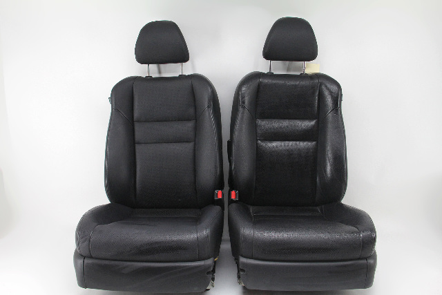 Acura TSX 05 Front Right/Passenger Left/Driver Seat Set Black Leather, A656, OEM, 2005