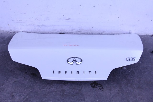 Infiniti G35 03-07 Coupe Trunk Deck Lid Tail Gate, White H4300-AM8AM, A586, OEM, 2003, 2004, 2005, 2006, 2007