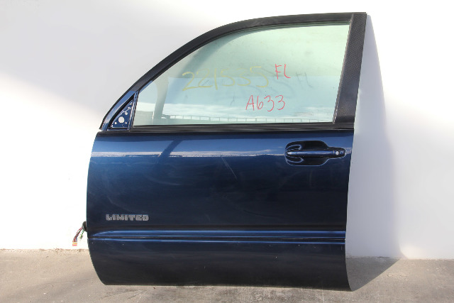 Toyota 4Runner 03-05 Door Assembly w/ Glass, Front Left Driver Blue 67002-35532, A633, OEM, 2003, 2004, 2005