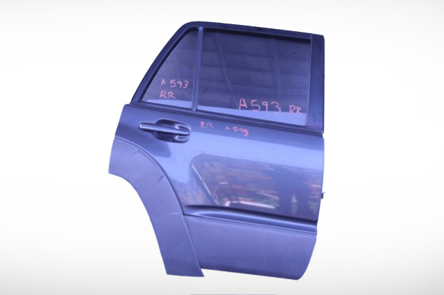 Toyota 4Runner 03-05 Door Assembly w/ Glass, Rear Right Side, Blue 67004-35171, A593, OEM, 2003, 2004, 2005