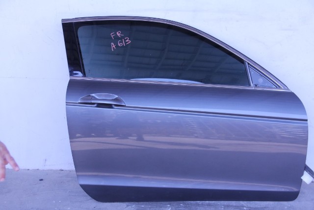 Honda Accord 08-12 Coupe Front Door Assembly Right/Passenger Electric Gray/Grey, A613, OEM, 2008, 2009, 2010, 2011, 2012