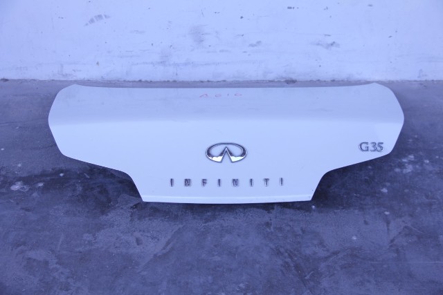 Infiniti G35 03-07 Coupe Trunk Deck Lid Tail Gate, White H4300-AM8AM, A616, OEM, 2003, 2004, 2005, 2006, 2007