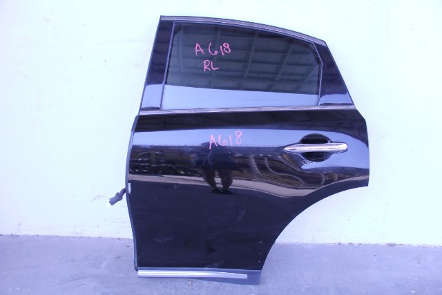 Infiniti FX35 09-13 FX45 09-13, Door Rear Left Driver Side Assy, Black HBA0A-1CAMA, OEM, 2009, 2010, 2011, 2012, 2013