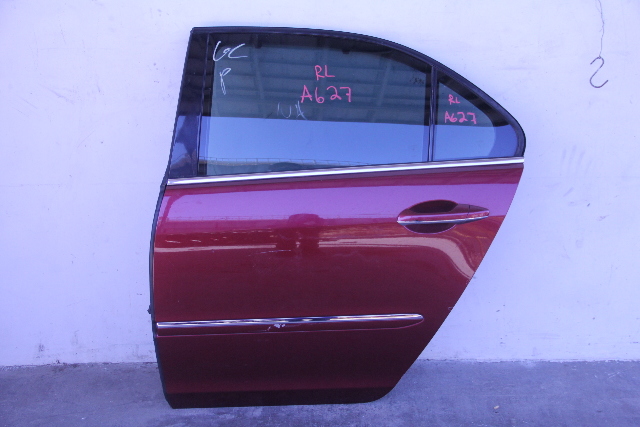 Acura RL 05-12 Rear Driver Left Side Door Burgundy 67550-SJAA-80ZZ, A624, OEM, 2005, 2006, 2007, 2008, 2009, 2010, 2011, 2012