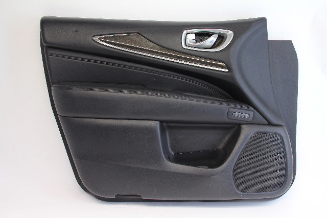 Infiniti QX60 14-15 Front Left/Driver Side Door Panel Black Leather, A630, OEM, 2014, 2015