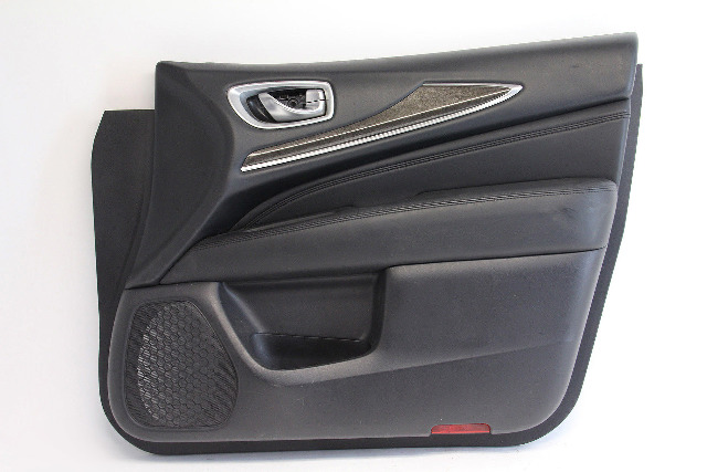 Infiniti QX60 14-15 Front Right/Passenger Side Door Panel Black Leather, A630, OEM, 2014, 2015