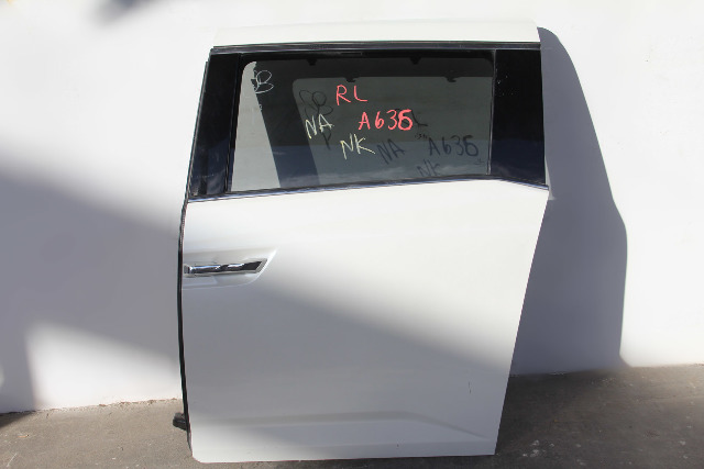 Honda Odyssey 11-16 Rear Left/Driver Door White 67550-TK8-A80ZZ, A636, OEM, 2011, 2012, 2013, 2014, 2015, 2016