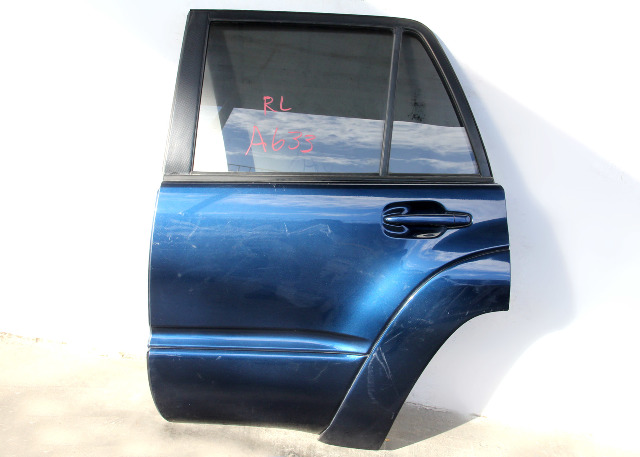 Toyota 4Runner 03-05 Door Assembly w/ Glass, Rear Left Side, Blue 67004-35171, A633, OEM, 2003, 2004, 2005