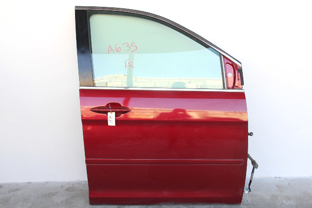 Honda Odyssey 05-07 Front Right/Passenger Door Burgundy 67010-SHJ-A90ZZ, A635, OEM, 2005, 2006, 2007