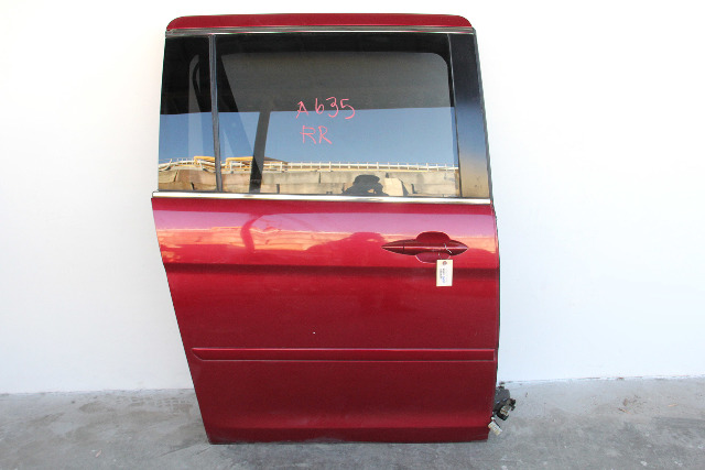 Honda Odyssey 05-07 Rear Right/Passenger Door Burgundy 67510-SHJ-A90ZZ, A635, OEM, 2005, 2006, 2007