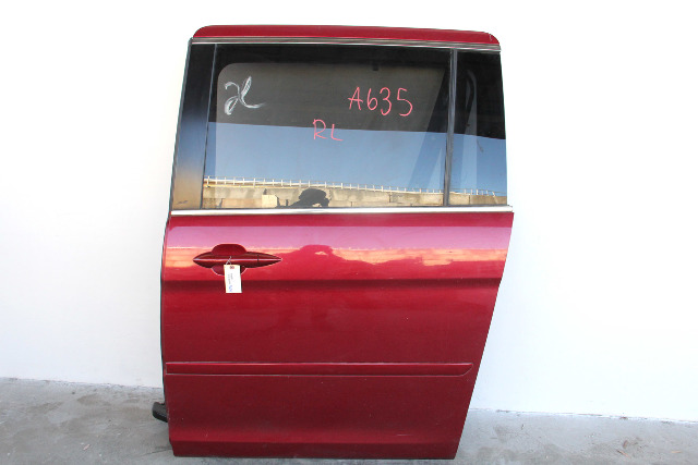 Honda Odyssey 05-07 Rear Left/Driver Door Burgundy 67550-SHJ-A90ZZ, A635, OEM, 2005, 2006, 2007