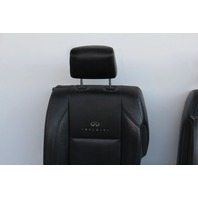 Infiniti QX56 08-10 Front Seat Set Right/Left Passenger/Driver Black Leather, A651, OEM, 2008, 2009, 2010
