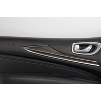 Infiniti QX60 14-15 Front Left/Driver Side Door Panel Black Leather, A630, OEM, 2014, 2015