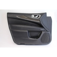 Infiniti QX60 14-15 Front Left/Driver Side Door Panel Black Leather, A630, OEM, 2014, 2015