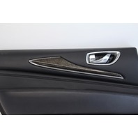 Infiniti QX60 14-15 Rear Left/Driver Side Door Panel Black Leather, A630, OEM, 2014, 2015