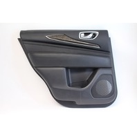 Infiniti QX60 14-15 Rear Left/Driver Side Door Panel Black Leather, A630, OEM, 2014, 2015