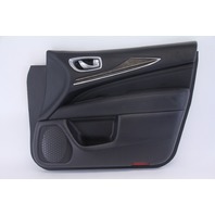 Infiniti QX60 14-15 Front Right/Passenger Side Door Panel Black Leather, A630, OEM, 2014, 2015