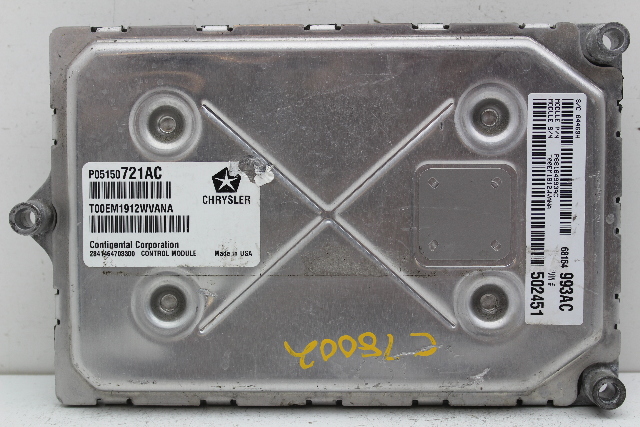 13 Dodge Journey P05150721AC Computer Brain Engine Control ECU ECM EBX Module
