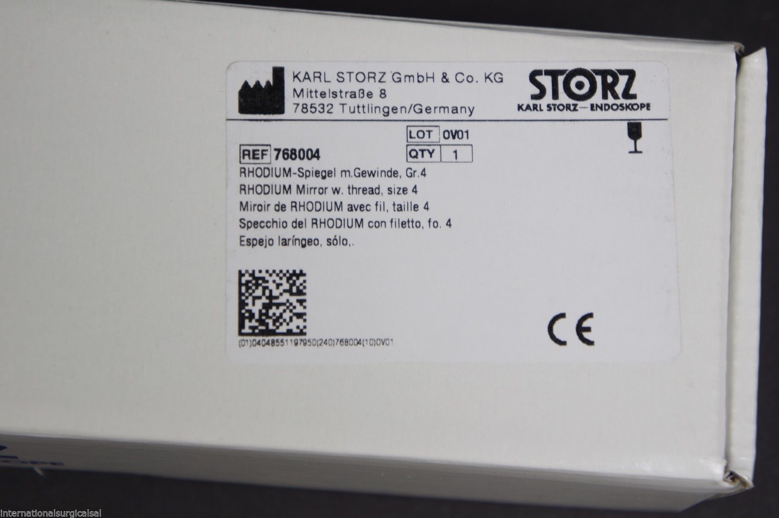 Karl Storz 767904 Rhodium Laryngeal Mirror With Removable Hezagonal Handle Size4