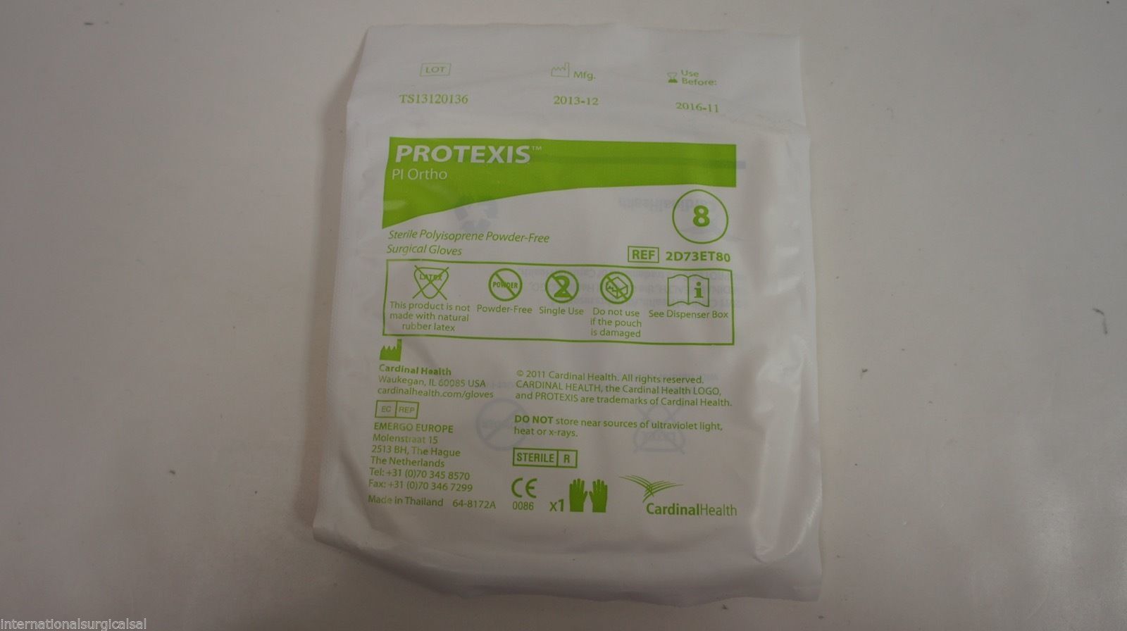 Cardinal Health 2D73ET80 Protexis PI Ortho Surgical Gloves Size 8