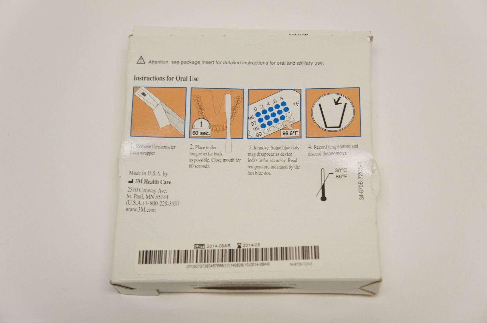 5122 3M SingleUse Clinical Thermometer Box of 100 (x) 94704420998