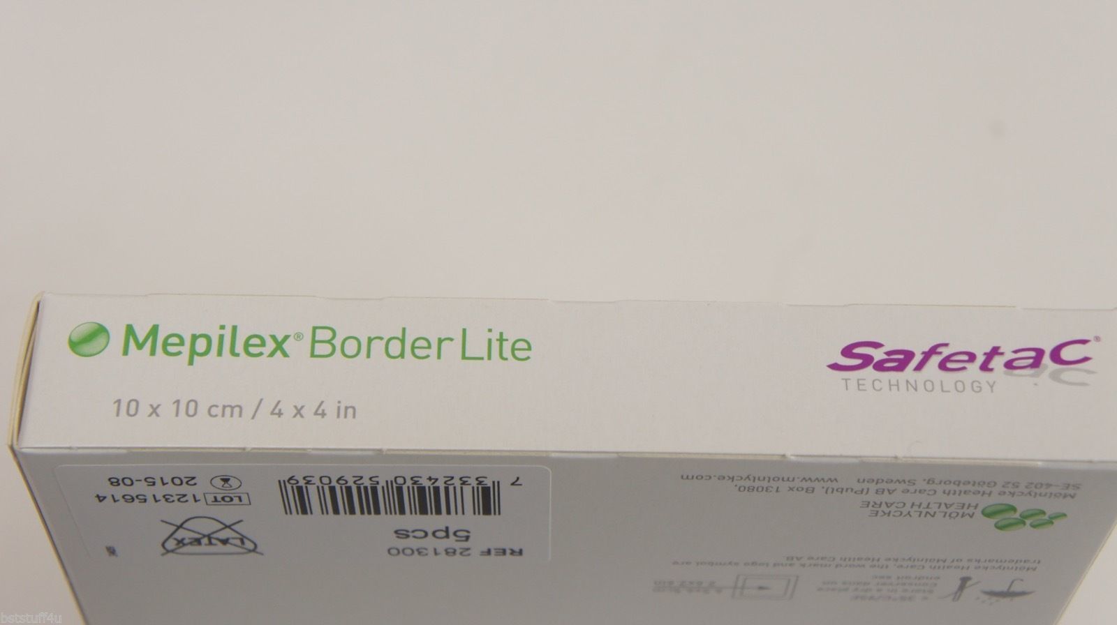 Molnlycke 281300 Mepilex 4x4in Border Life Safetac Foam Dressing ~ Box of 5