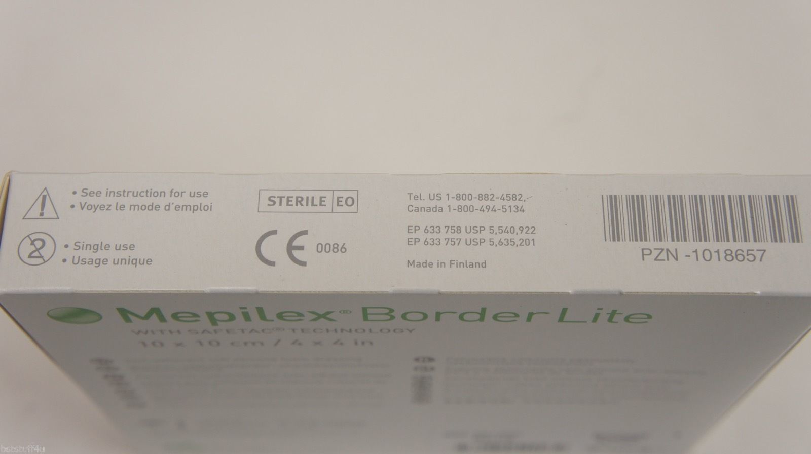 Molnlycke 281300 Mepilex 4x4in Border Life Safetac Foam Dressing ~ Box of 5